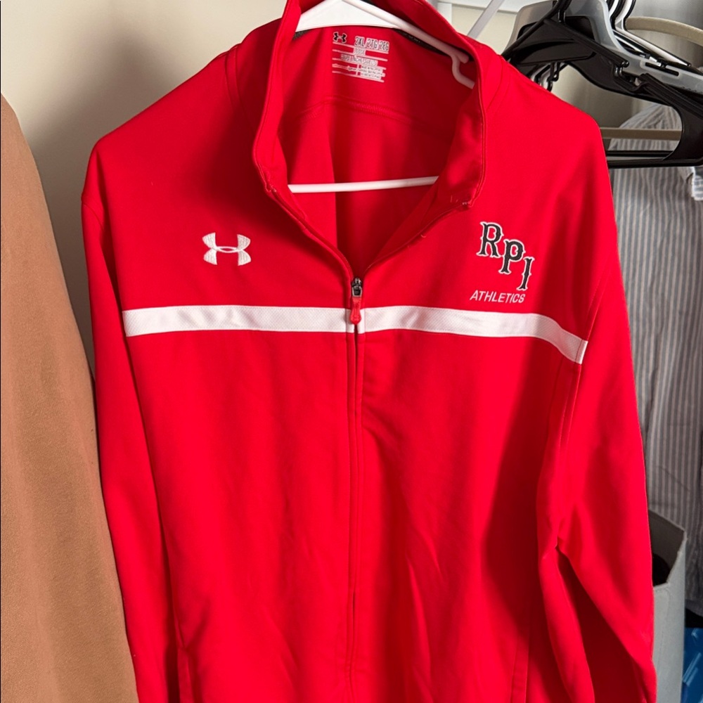 Under Armour Red RPI Athletics Full-Zip Bomber Jacket